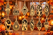 Halloween Ornaments Laser Cut SVG, an Object Graphic by DreamCafeArt (Thumbnail 3 of 12)