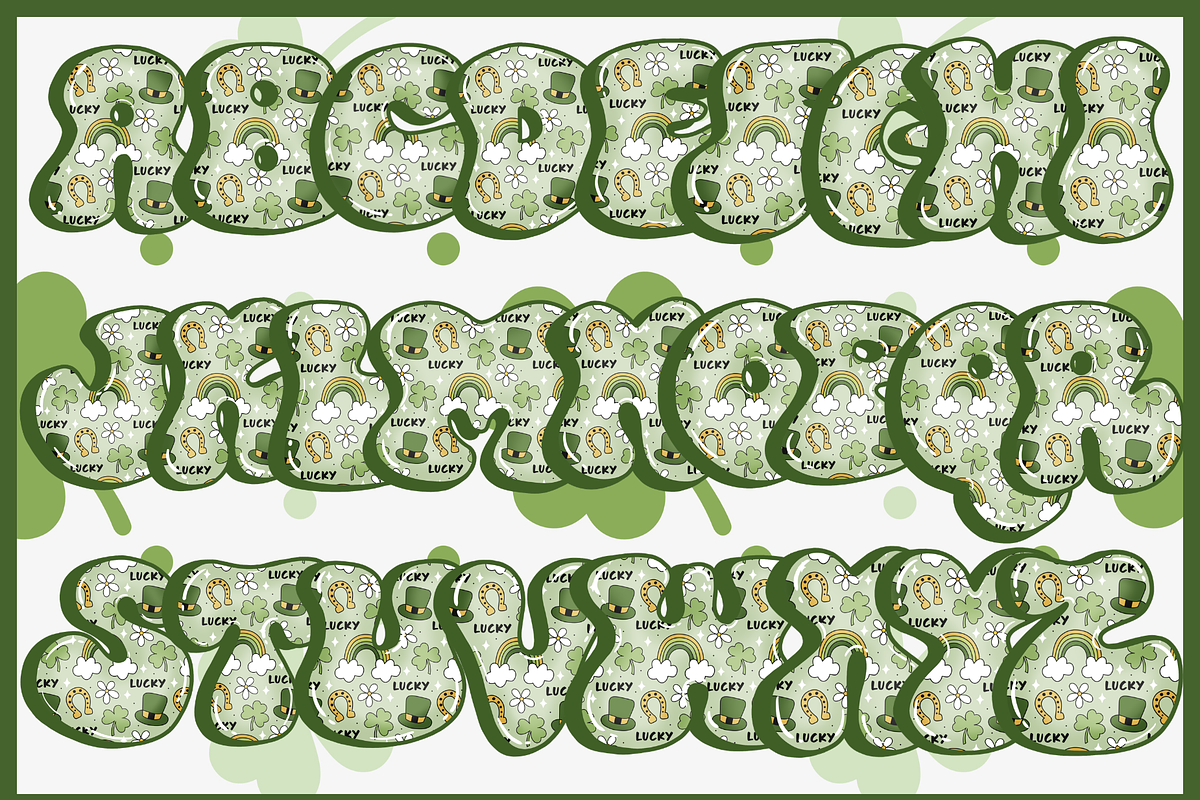 St. Patrick's Day Retro Bubble Font, a Font by It me digital art (Photo 5 of 7)