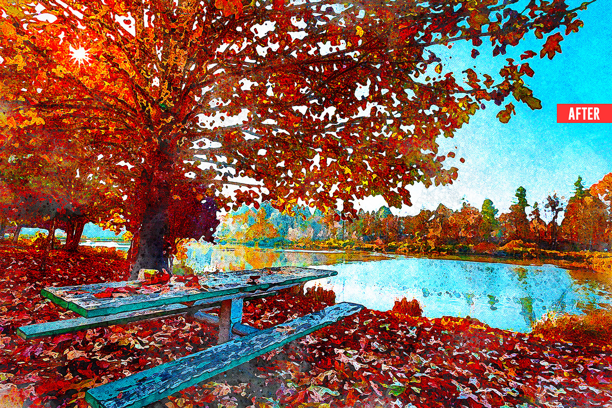 Pure Watercolor Photoshop Action, an Action Add-On by Design Forest (Photo 13 of 32)