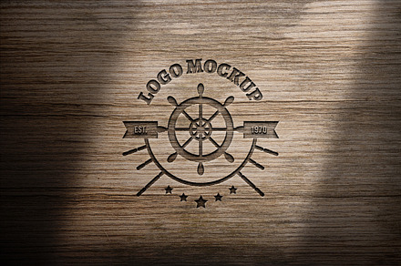 Carved Wood Logo Mockup, a Product Mockup by Design Squad