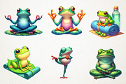 YOGA Frog Sublimation Clipart, an Animal Illustration by RobertsArt (Thumbnail 7 of 7)