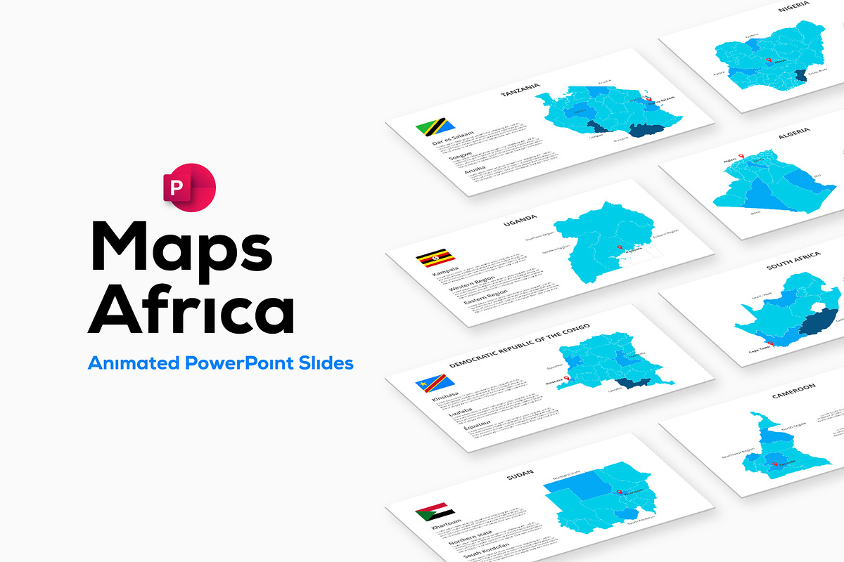 Animated Africa PowerPoint Maps, a Presentation Template by Abert (Photo 1 of 3)
