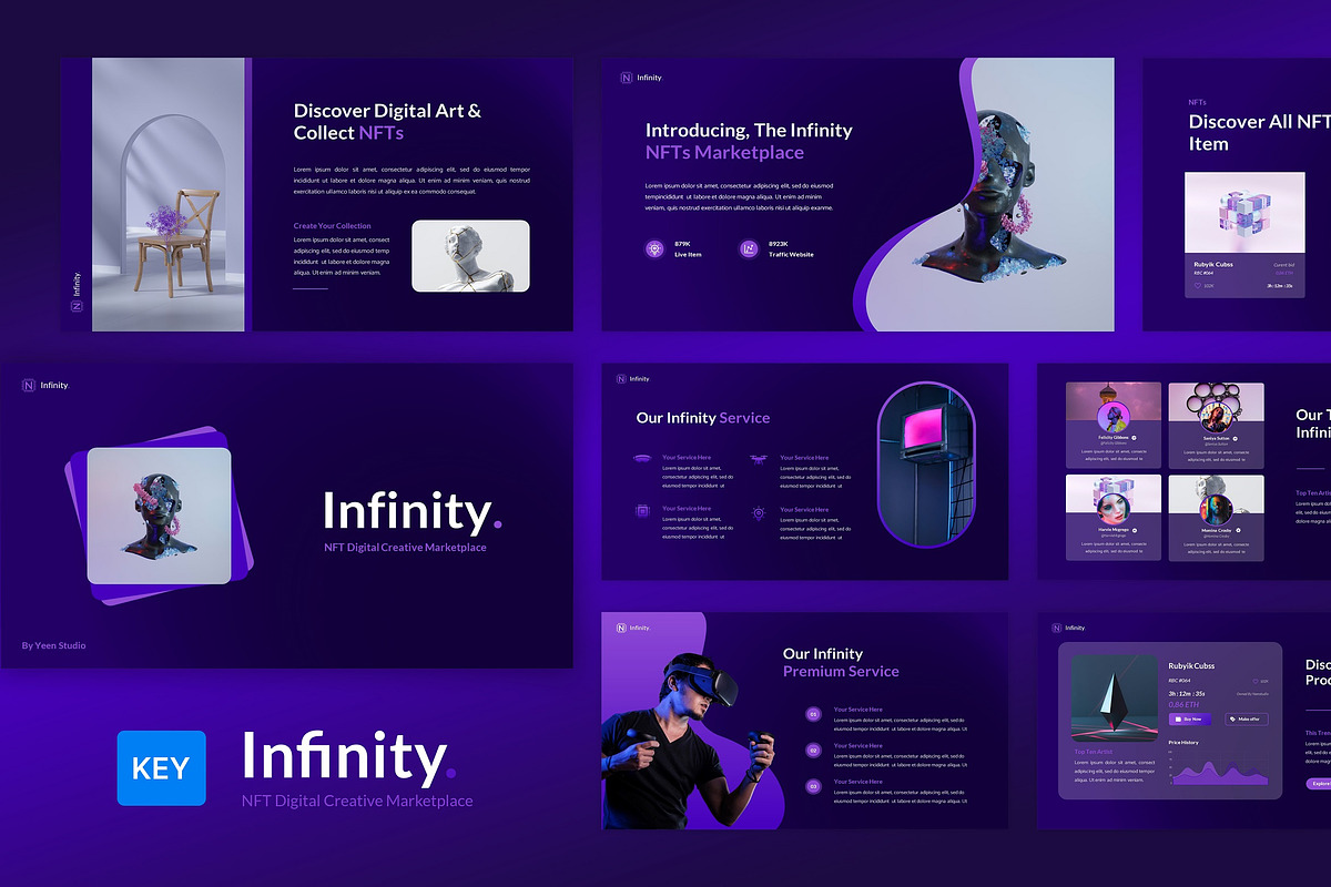 NFT Digital Marketplace Keynote, a Presentation Template by BumbleGraph Studio (Photo 1 of 5)