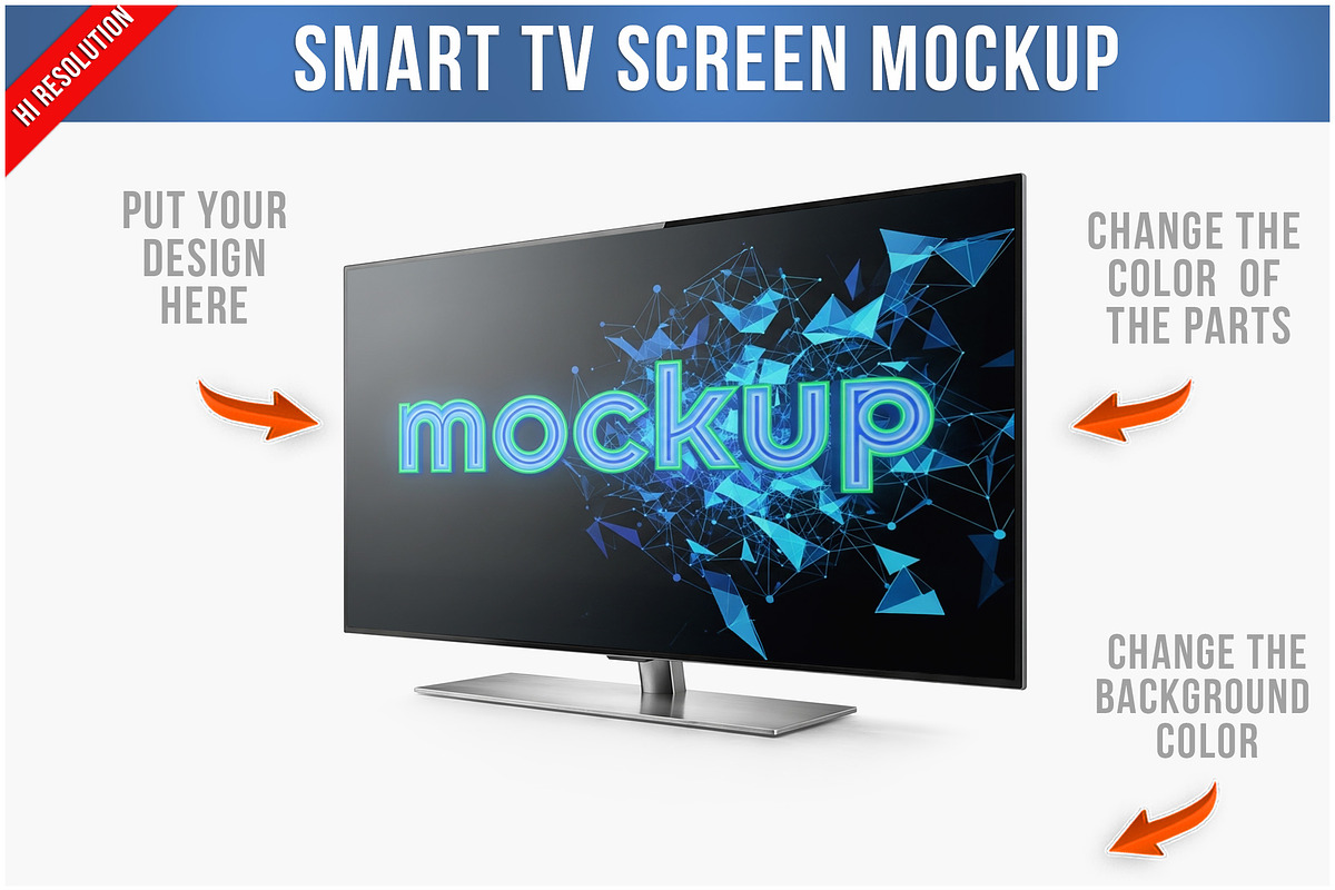 Smart TV Screen Mockup PSD, a Mockup by Bruno's Shop (Photo 1 of 4)