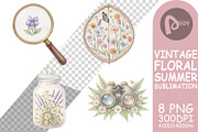 Vintage Floral Summer PNG, a Decorative Illustration by Artnoy (Thumbnail 14 of 18)