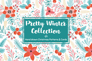 Christmas Floral Pattern & Elements