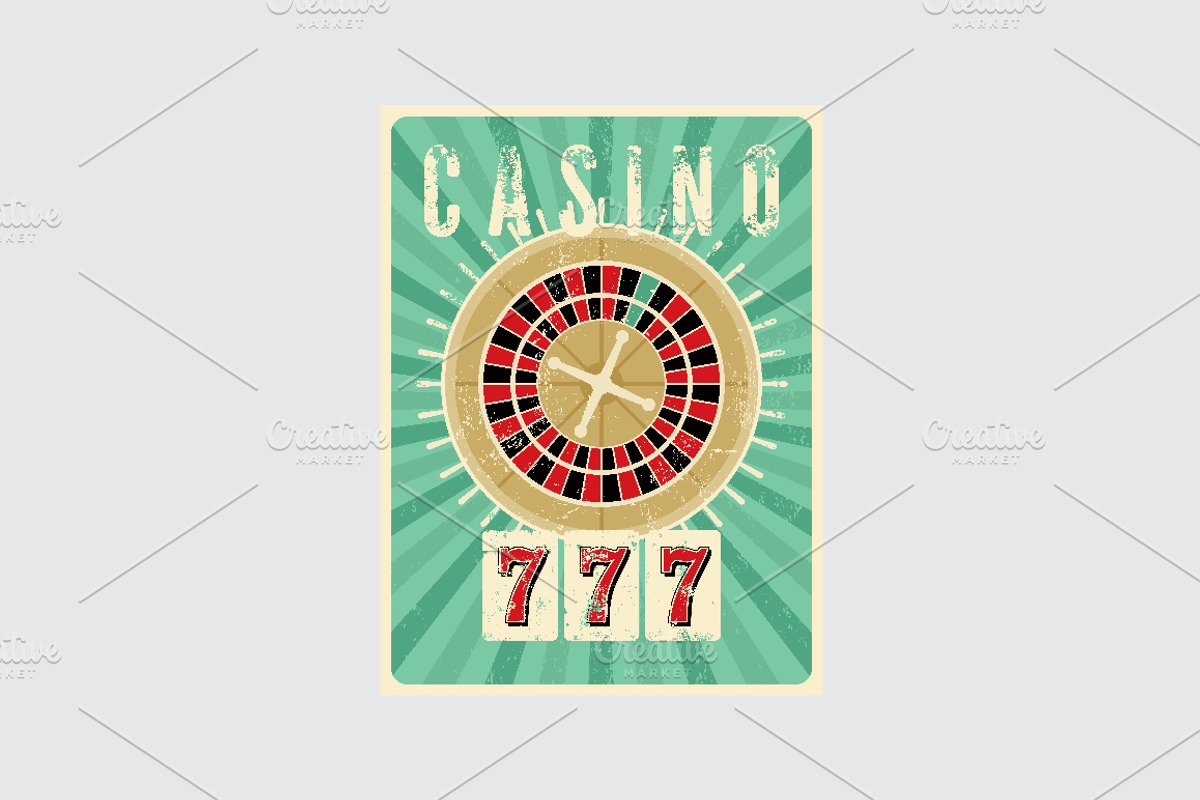 Casino vintage poster., a Decorative Illustration by PoPaShop (Photo 6 of 15)