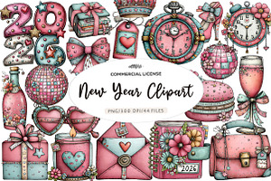 Happy New Year Clipart, an Illustration by CreationArt