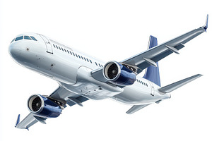 Passenger Airplane in Flight White a, a Transportation Photo by Pixeness Studio