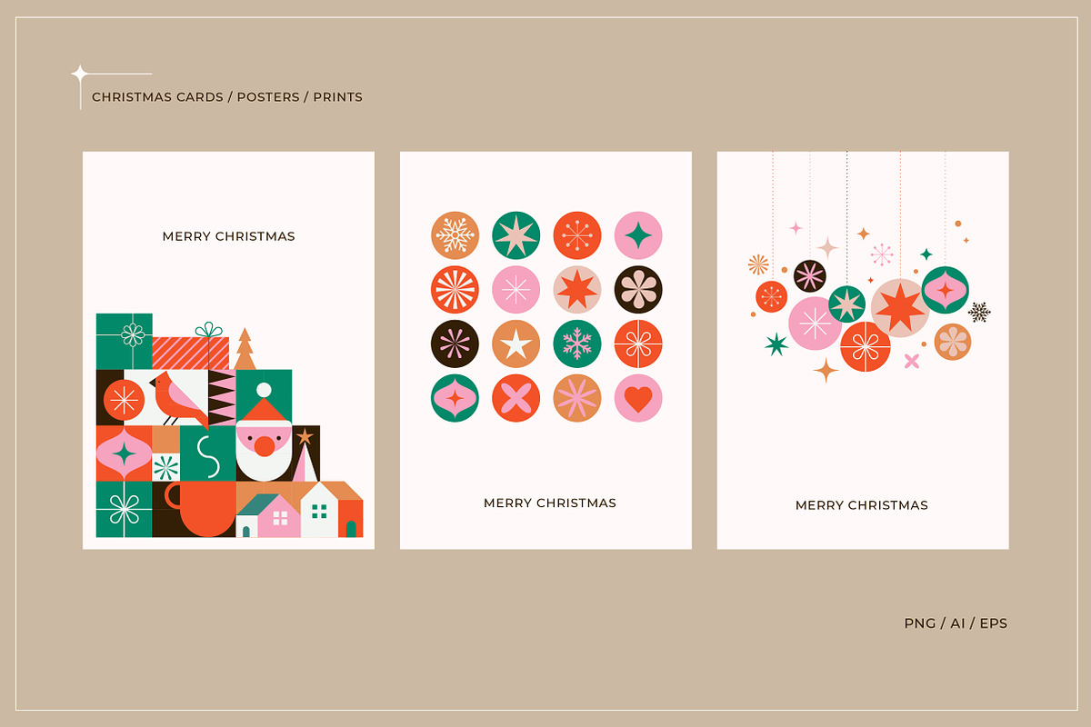 Geometric Modern Christmas, a Seasonal Illustration by Marish (Photo 4 of 9)