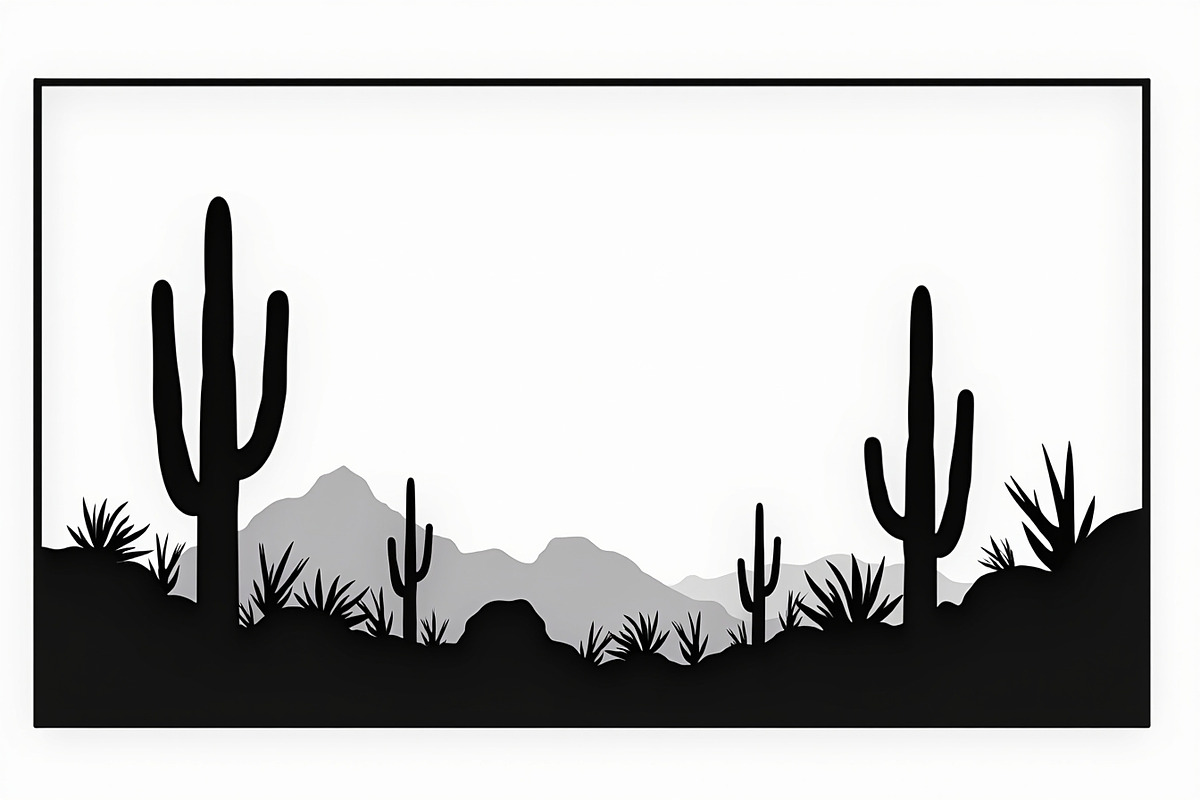 Cactus Desert Landscape Silhouette, an Illustration by abu67222 (Photo 10 of 15)