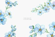 Forget Me Not Watercolor Clipart, an Illustration by Daryartsy (Thumbnail 8 of 8)
