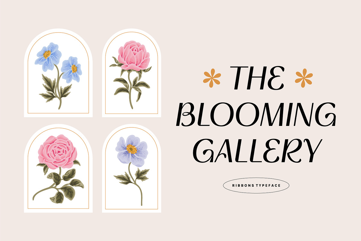 RIBBONS - Display Font, a Sans Serif Font by Artflorara (Photo 2 of 12)