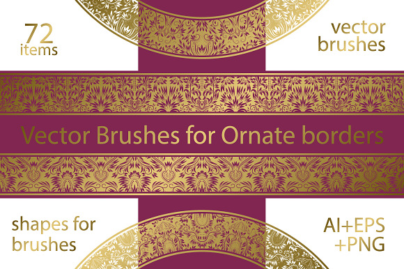 72 Ornate Vector Brushes