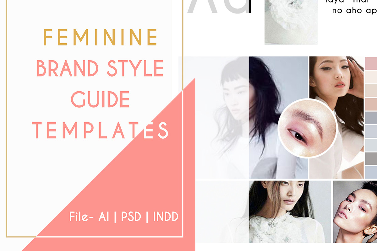 Feminine Brand Mood Board Templates, a Books & Magazine Mockup by Design Unique (Photo 1 of 6)