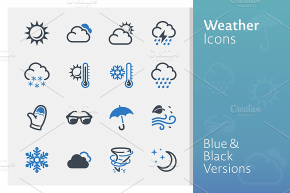 Weather Icons Blue Series