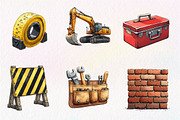 Watercolor Construction Clipart Bund, an Illustration by CreationArt (Thumbnail 5 of 5)