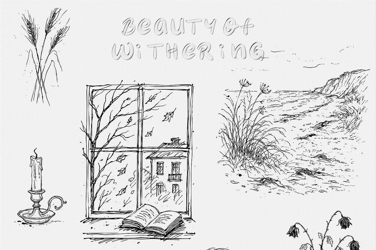 Beauty of Withering: Line Art set, a Decorative Illustration by divanovskaya_nv (Photo 9 of 12)