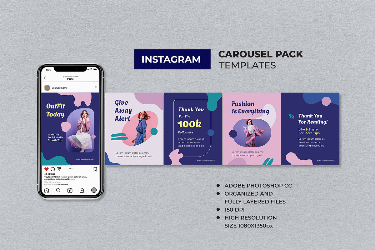 Pink Fashion Trend Instagram Carouse, a Social Media Template by UICreative (Photo 1 of 4)