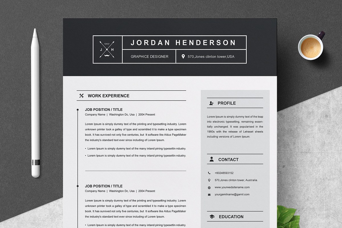 Resume/CV Bundle | 200+ for $29, a Resume Template by ResumeInventor (Photo 26 of 207)