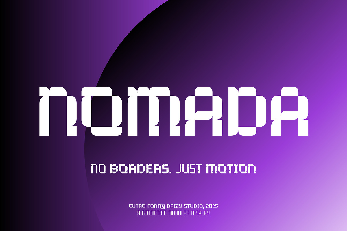 Cutro – Geometric Modular Display, a Sans Serif Font by Drizy (Photo 7 of 10)