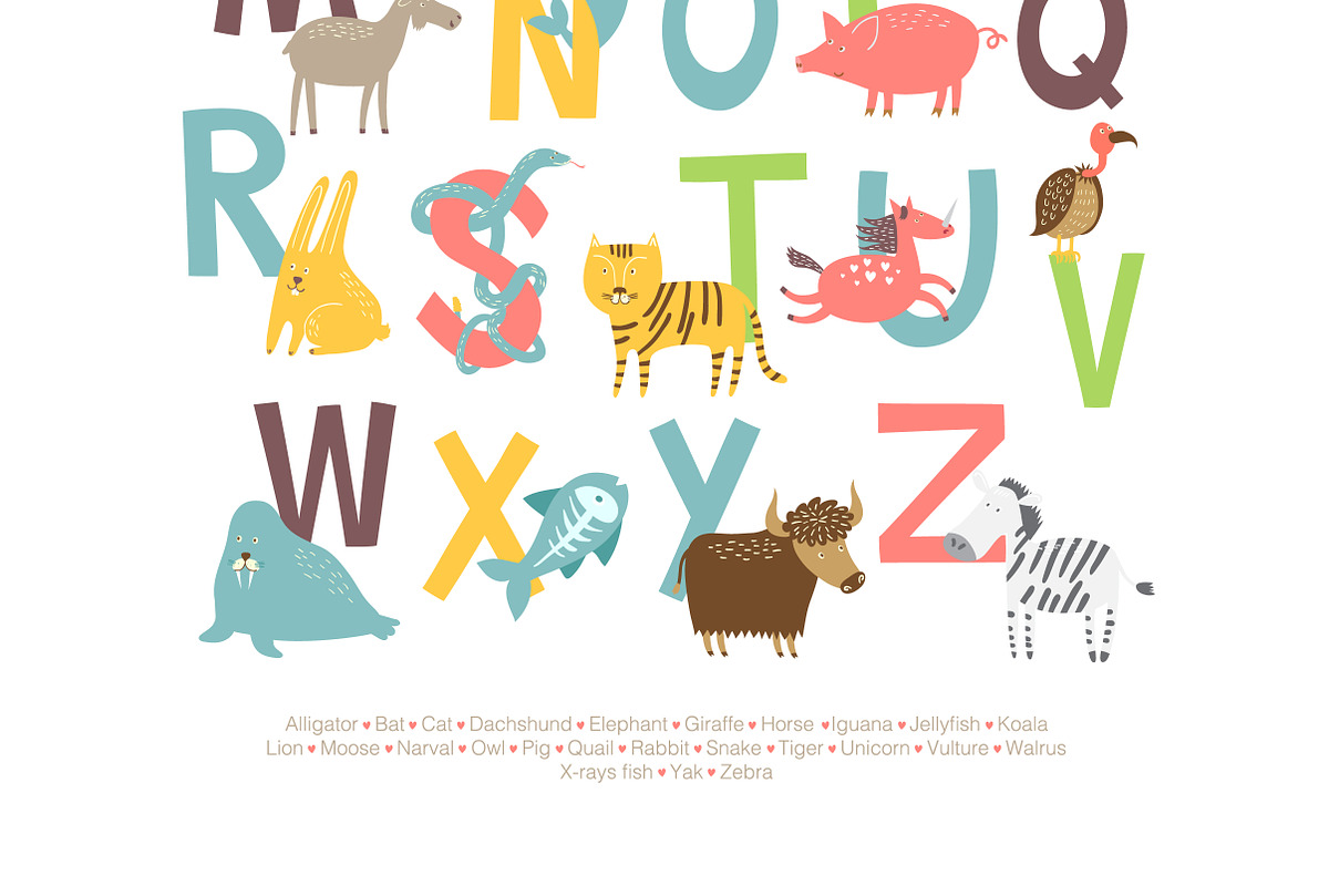 ZOO ENGLISH ALPHABET, an Animal Illustration by KVIO (Photo 3 of 4)