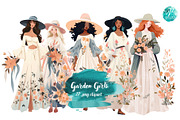 Garden Girls Clipart, a Person Illustration by Verdigris Studios (Thumbnail 1 of 4)