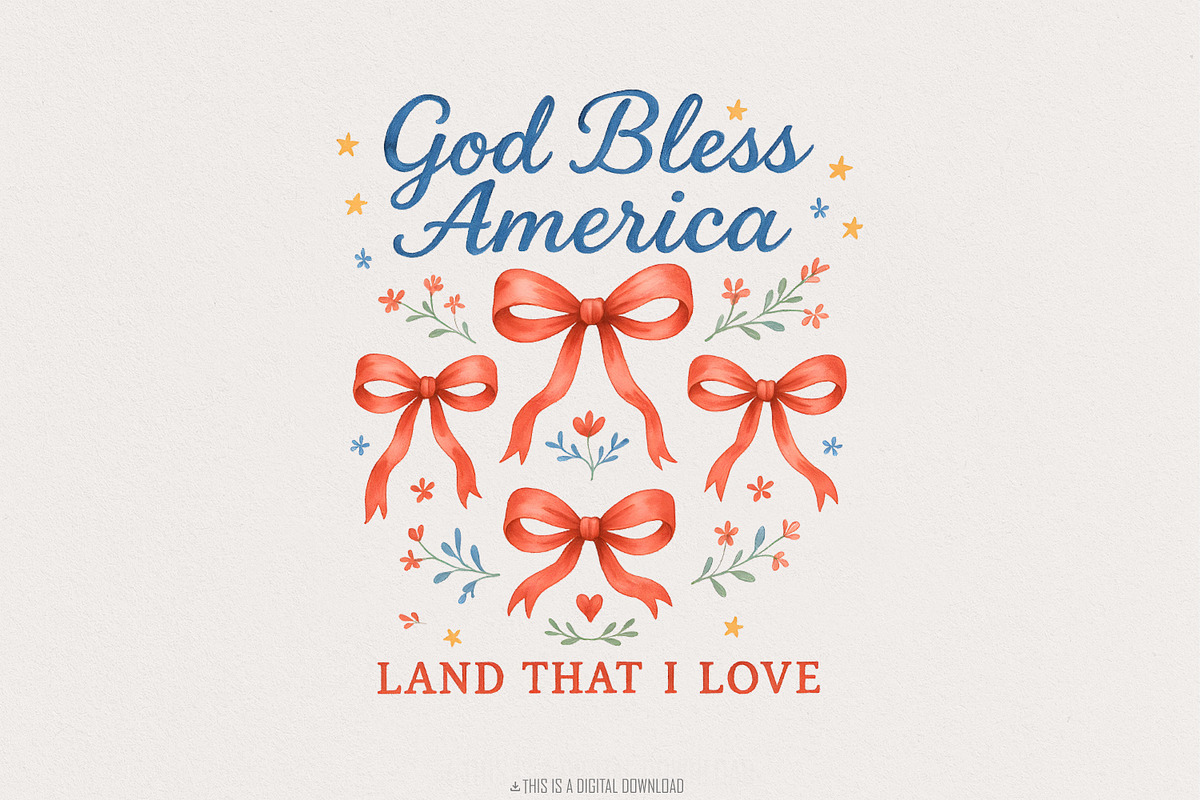 God Bless America PNG, Coquette 4th, an Illustration by SharpMarketplace (Photo 1 of 9)