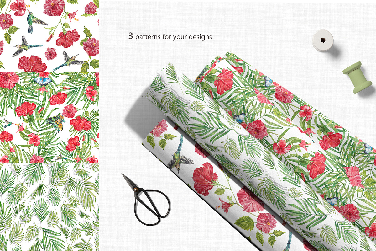 Tropic flower watercolor clip art, a Decorative Illustration by Nastya Che (Photo 5 of 9)
