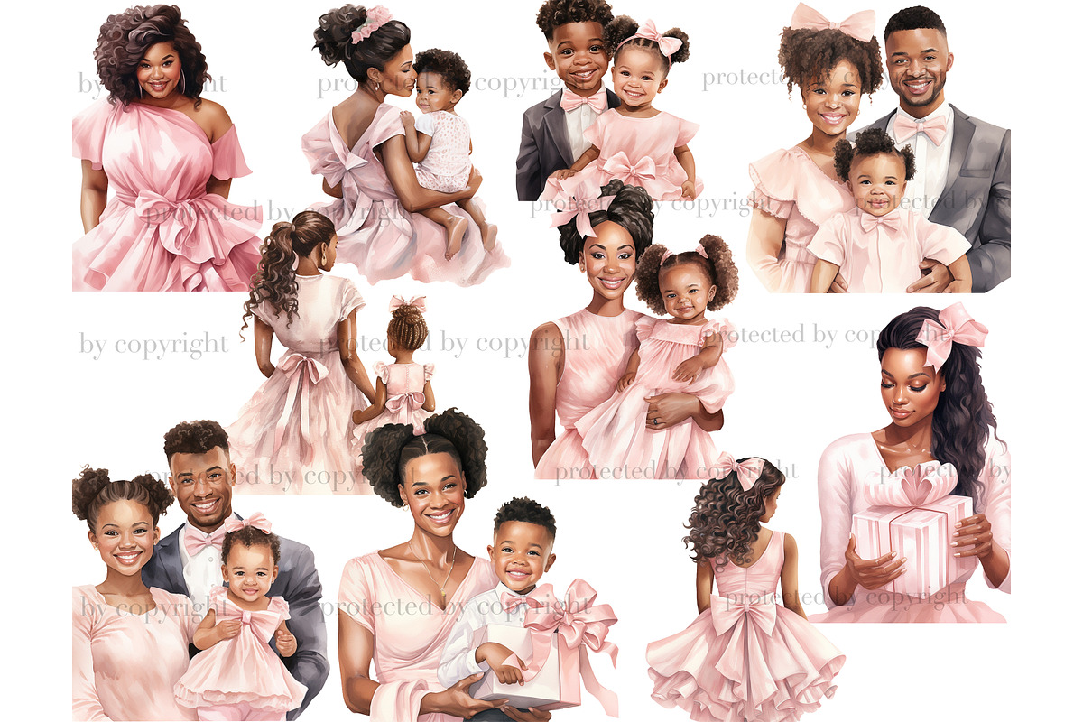 Mothers Day PNG Graphics | Black Mom, a Seasonal Illustration by GlamArtZhanna (Photo 3 of 4)