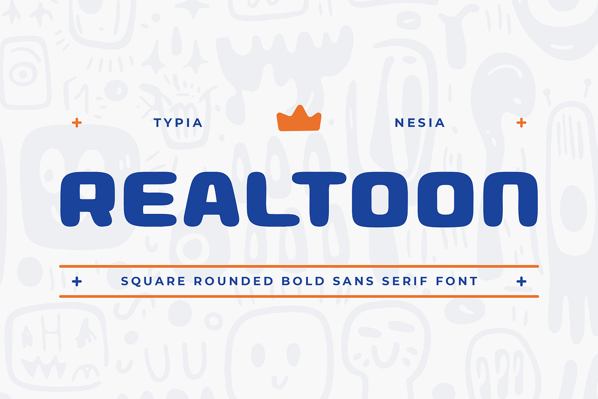 Realtoon - Square Bold Sans Serif, a Sans Serif Font by Typia Nesia (Photo 1 of 13)