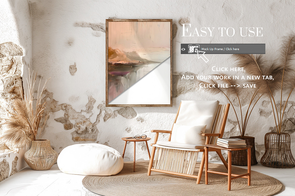 Boho Style Frame Mockup Bundle, a Household Mockup by AlineArtStore (Photo 3 of 12)