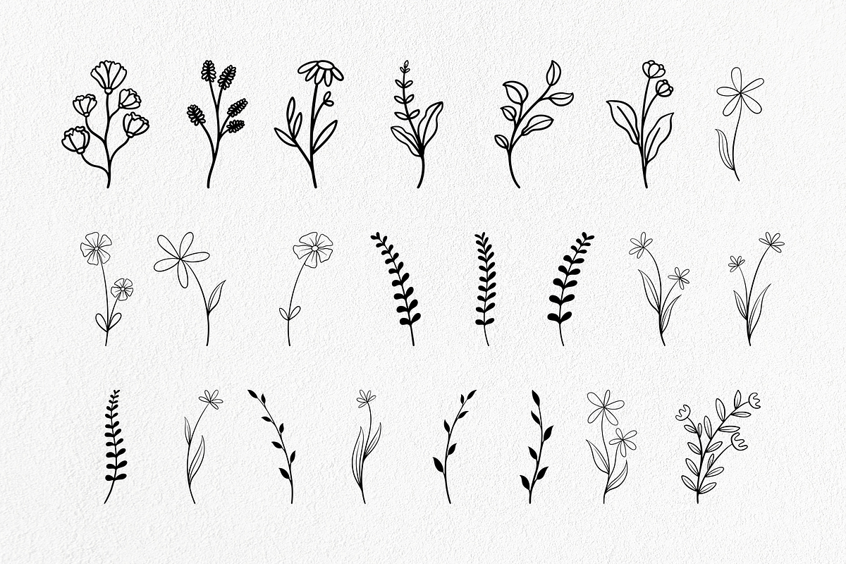 Plant and flower hand-drawn set, an Object Illustration by Tekuni (Photo 4 of 6)