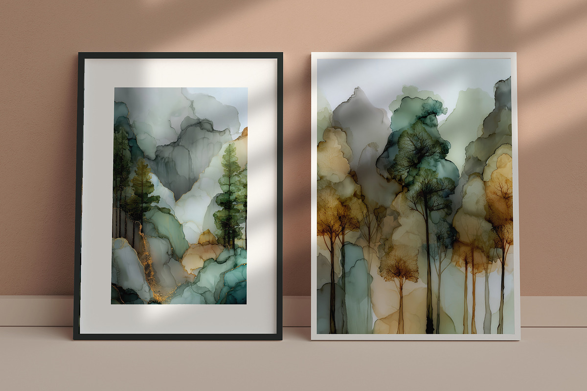 Watercolor Forest Illustration, a Decorative Illustration by Housui Patterns (Photo 5 of 12)