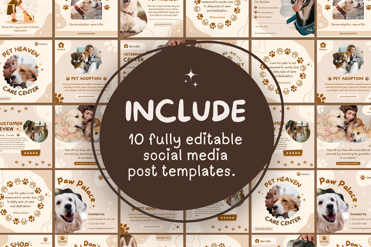 10 Editable Canva Post for Pet Care, a Social Media Template by TemplateCastleStore (Photo 3 of 7)