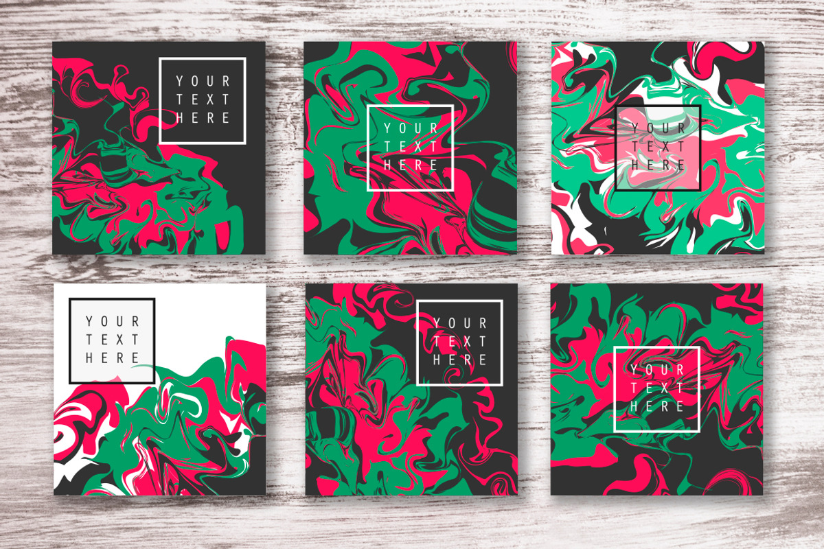 Set of Marble texture cards, a Card Template by mikka_kika