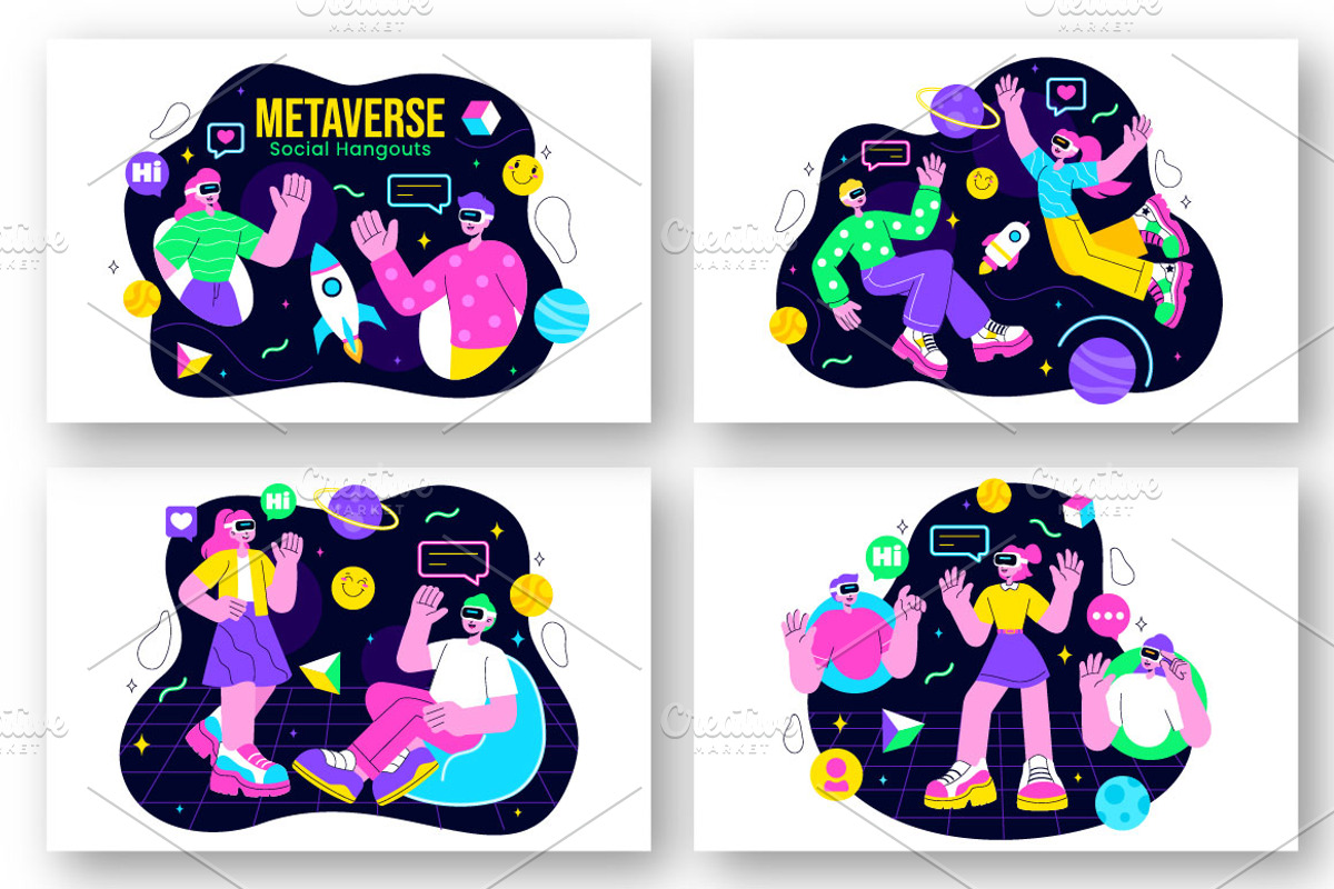 10 Metaverse Social Hangouts, a Technology Illustration by denayunebgt (Photo 2 of 4)