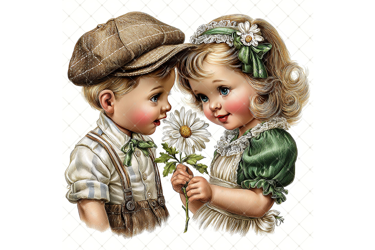 Romantic Daisy Couple Clipart JPG, a Person Illustration by Memories By Lea (Photo 8 of 19)
