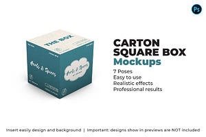 Carton Square Box Mockup