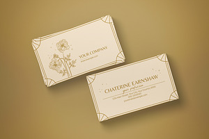 Cream Floral Business Card