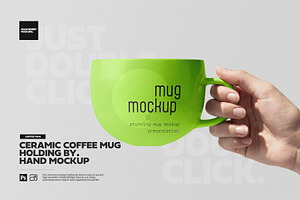 Hand Holding Coffee Mug Mockup, a Cups & Container Mockup by Toasin Studio