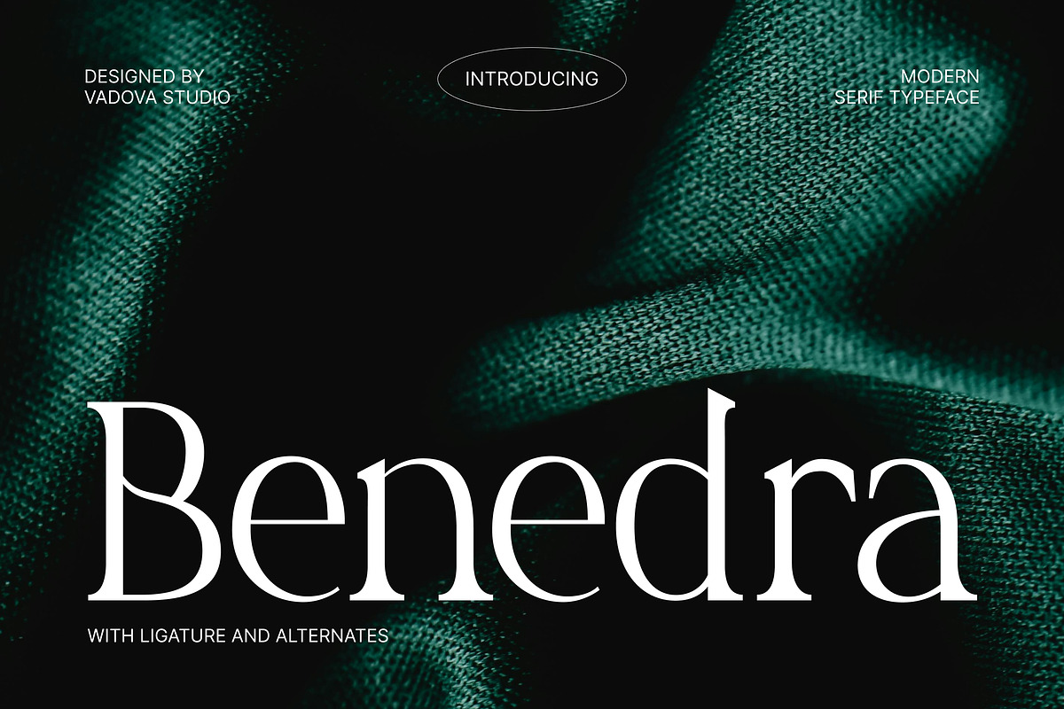 Benedra – Modern Serif Typeface, a Serif Font by Vadovastd (Photo 1 of 7)