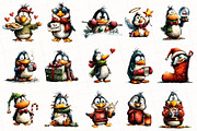 Quirky Christmas Penguin Clipart, an Illustration by OK Design (Thumbnail 3 of 6)