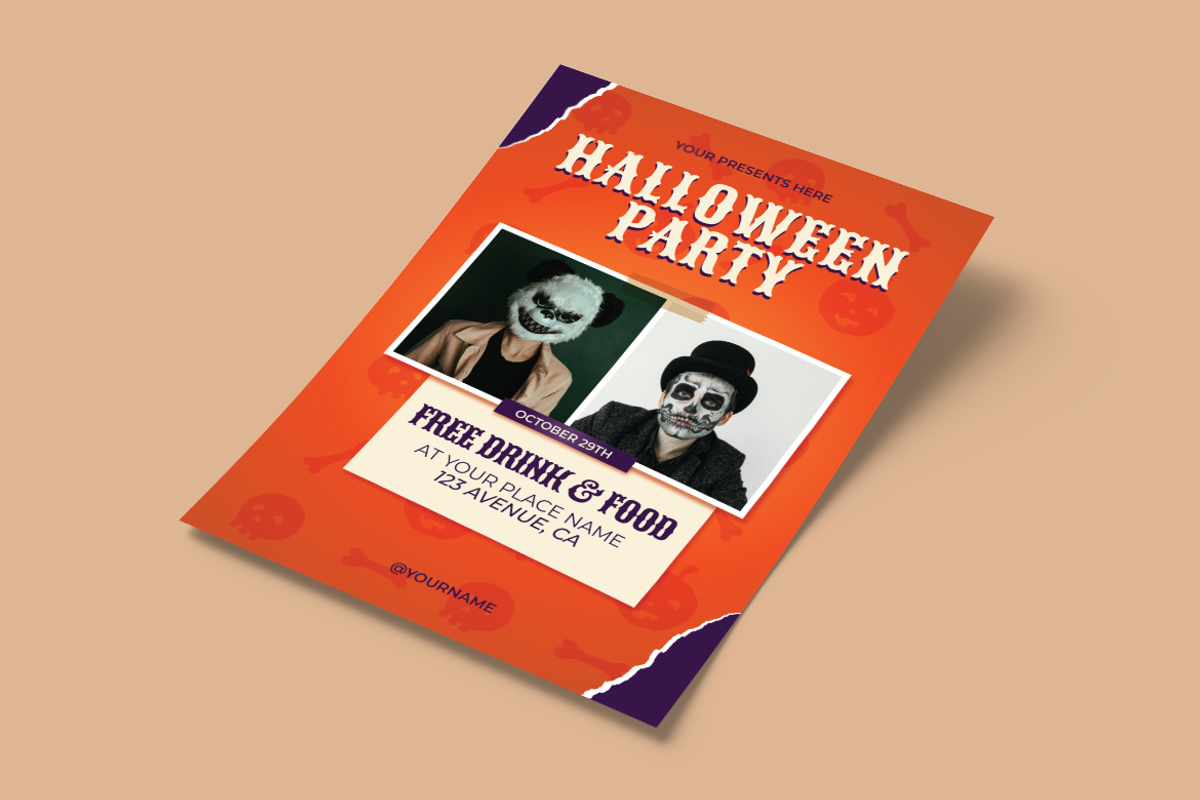 Halloween Party Flyer & Canva, a Flyer Template by Attype (Photo 2 of 5)