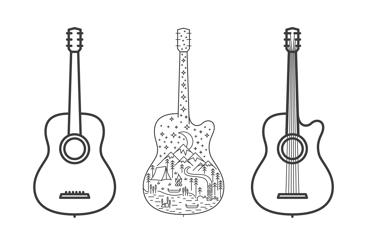 Guitar line set, an Illustration by IvanFet