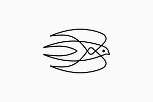 Swallow Bird outline line logo, a Branding & Logo Template by VASTARD STUDIO