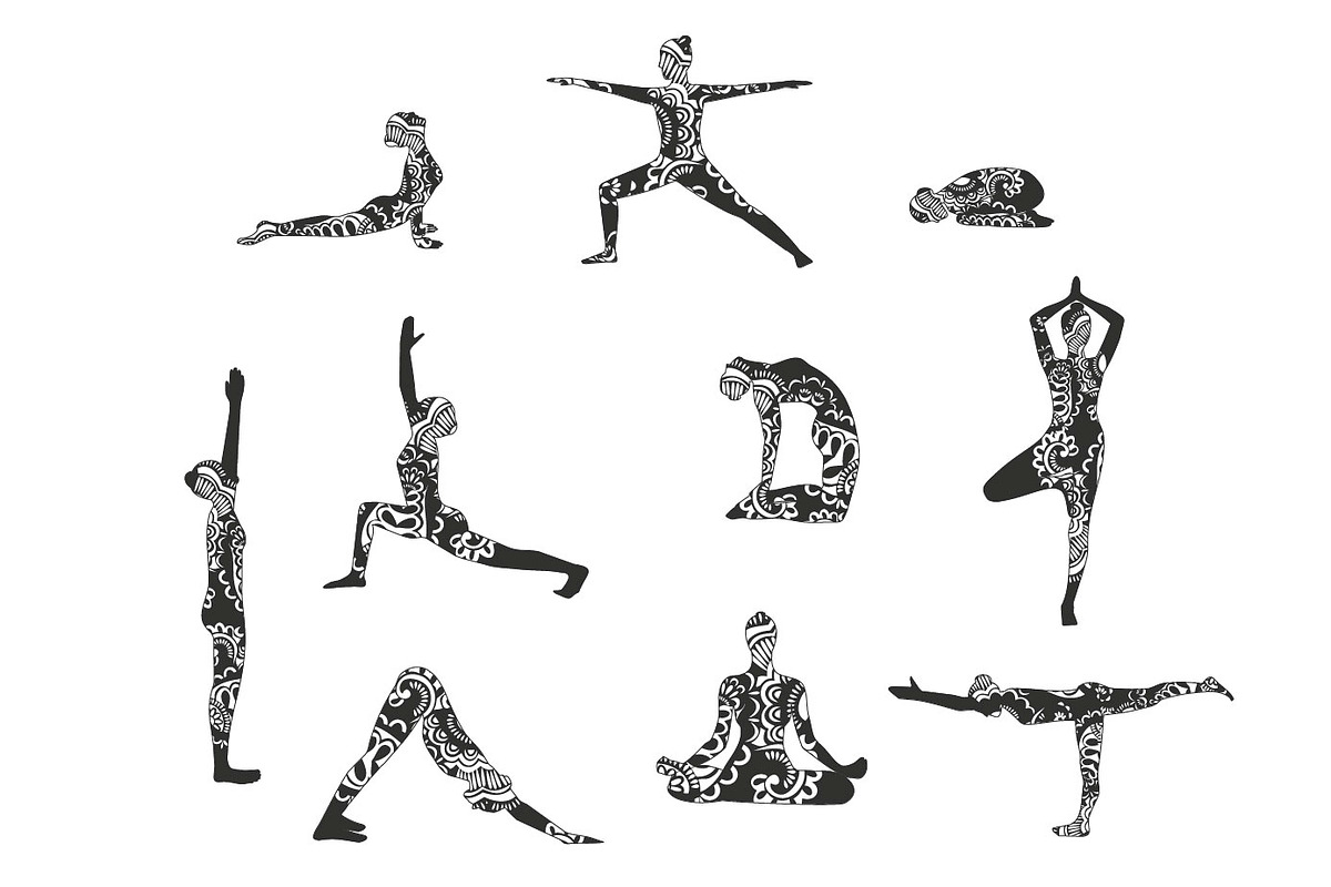 Yoga silhouette vector set, a Graphic by Svetlana Voloshina