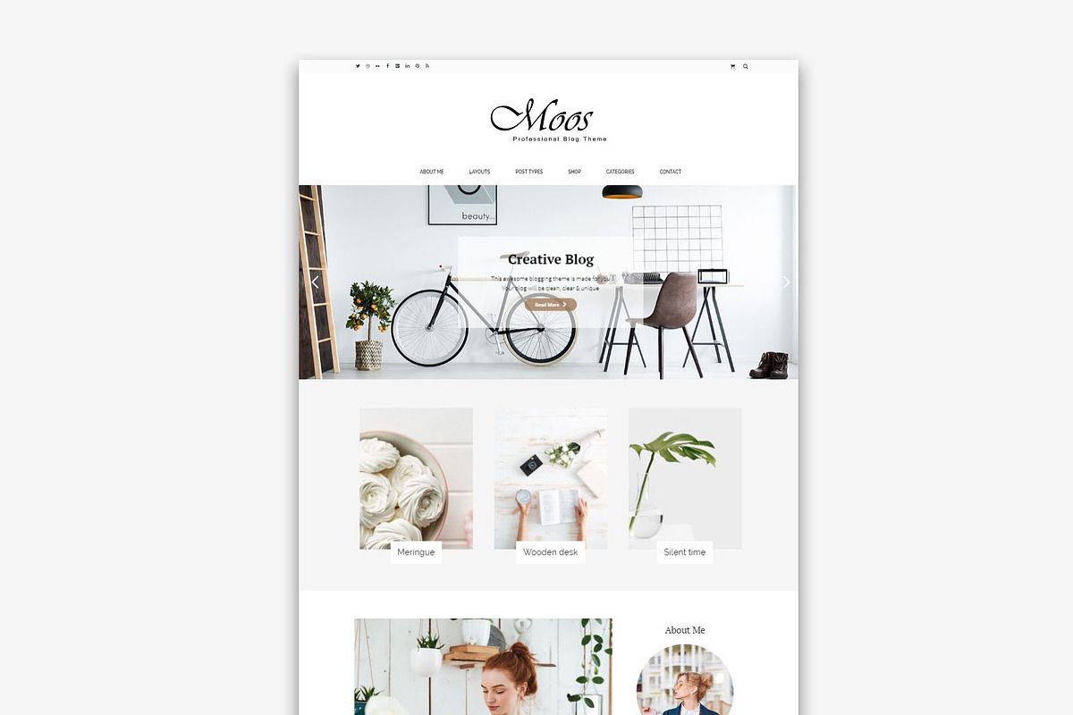 Moos Simple Elegant Blogging Theme, a WordPress Template by Brickthemes (Photo 3 of 5)
