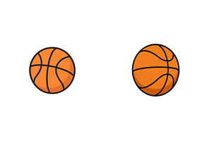 Two basketballs side by side, an Object Illustration by ZinetroN
