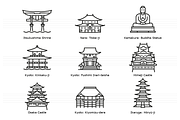 Landmarks of Japan 3, an Icon by Jozsef Balazs-Hegedus (Thumbnail 2 of 6)